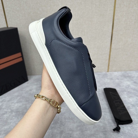 Мужские кроссовки Ermenegildo Zegna Triple Stitch Leather - Navy