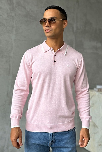 Поло с длинным рукавом Etro Pegaso logo - Pink   