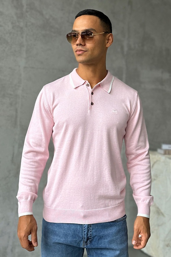 Поло с длинным рукавом Etro Pegaso logo - Pink