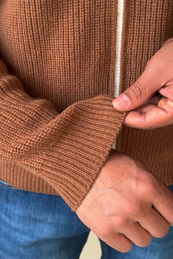 Свитер на молнии Zegna Premium - Brown   