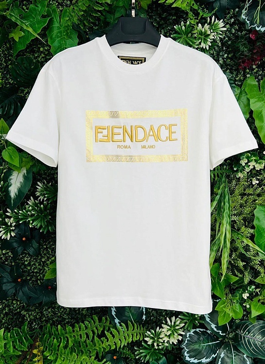 Белая футболка Collaboration Fendi x Versace Fendace Logo
