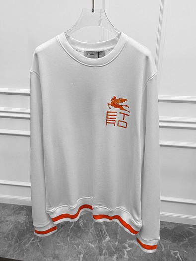Мужская кофта Etro белого цвета logo-print   