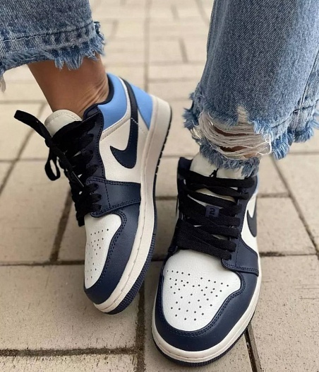 Кроссовки Nike Air Jordan 1 Low - Navy / White / Blue   