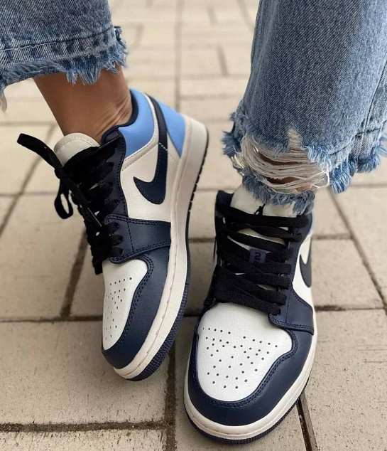Кроссовки Nike Air Jordan 1 Low - Navy / White / Blue