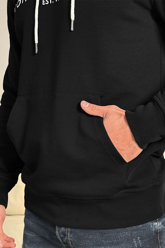 Мужское чёрное худи Tommy Hilfiger