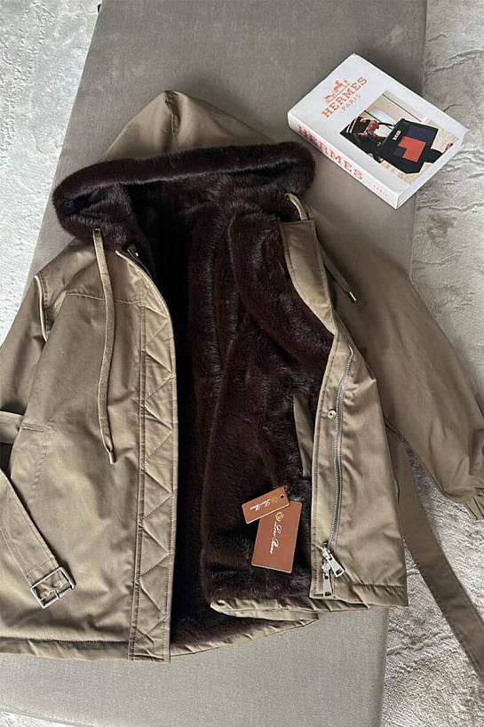 Женская двусторонняя парка с мехом Loro Piana