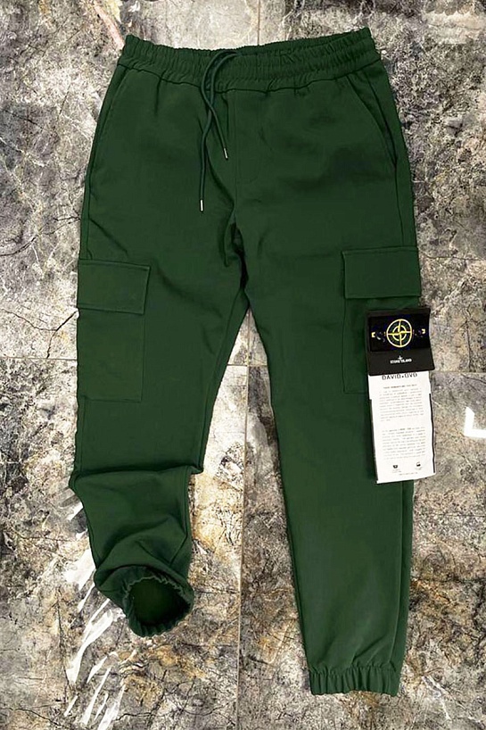 Мужские зелёные джоггеры Stone Island compass-patch