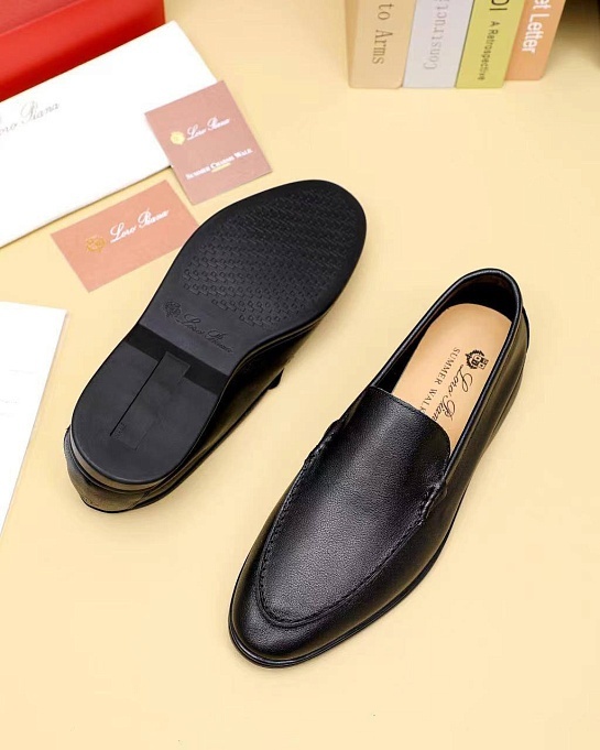 Мужские кожаные лоферы Loro Piana Summer Walk - Black