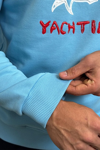 Свитшот голубого цвета Paul & Shark logo-print   