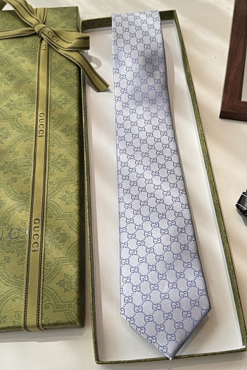 Галстук Gucci GG Monogram premium 146x7 см - Blue   