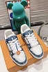 Женские кожаные кроссовки Louis Vuitton Trainer Monogram - White / Blue