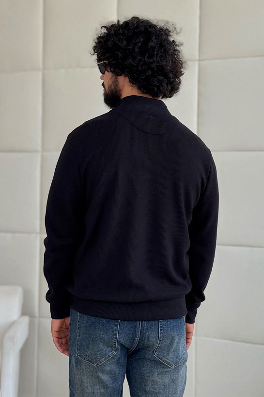 Мужская чёрная кофта на молнии Loro Piana