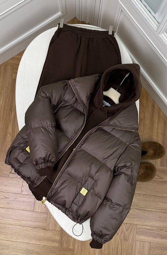 Женский костюм тройка на флисе Schiaparelli premium - Brown