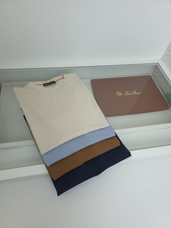 Мужская тёмно-синяя футболка Loro Piana premium