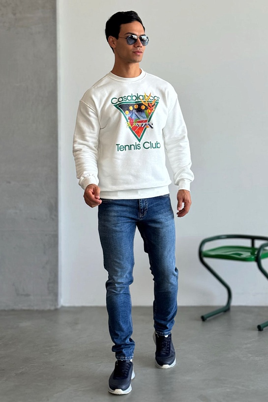 Белый свитшот Casablanca tennis club