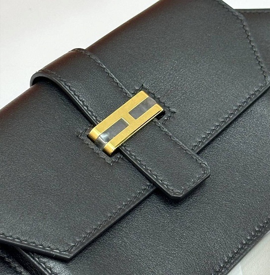 Кожаный ремень Hermes Elan Pocket 24x12 см - Black / Gold