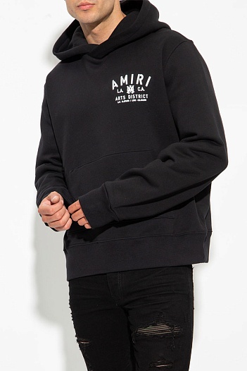 Мужское чёрное худи Amiri logo-print   