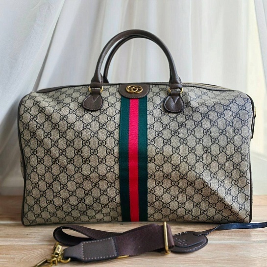 Кожаная дорожная сумка Gucci GG monogram 45x28 см