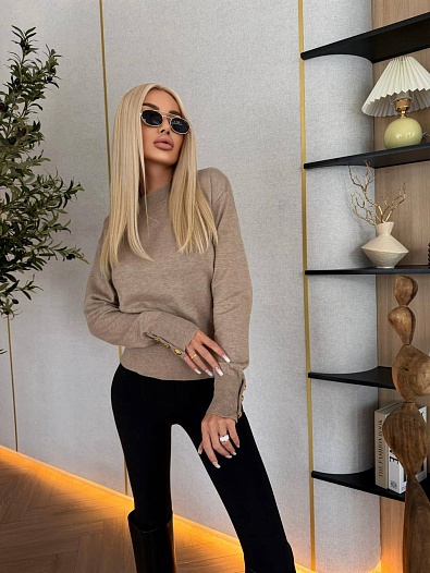 Женский трикотажный свитер Schiaparelli Premium - Beige   