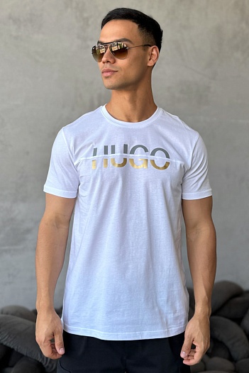 Мужская белая футболка Hugo Boss   