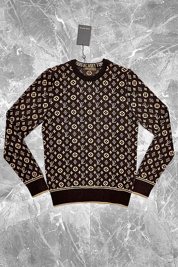 Классический джемпер Louis Vuitton Monogram all over - Brown / Beige   