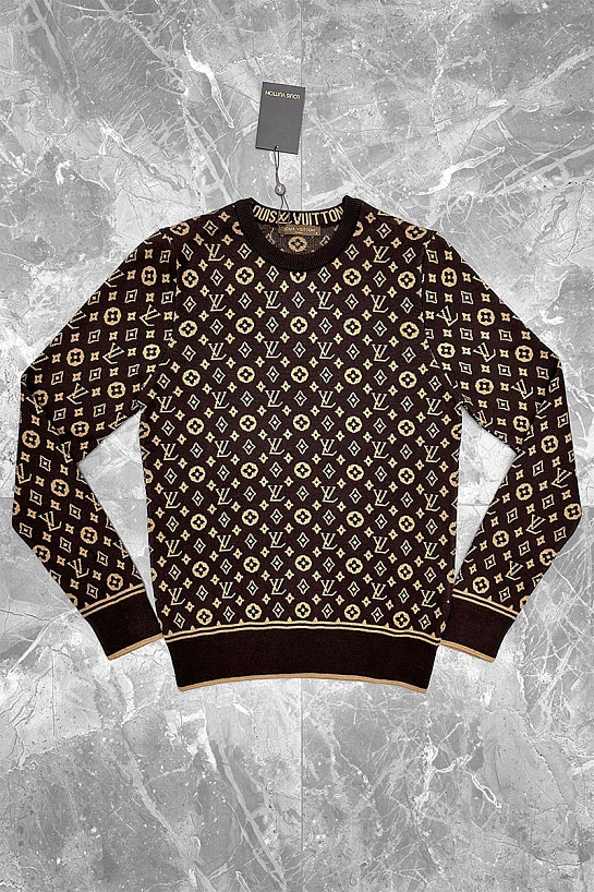 Классический джемпер Louis Vuitton Monogram all over - Brown / Beige