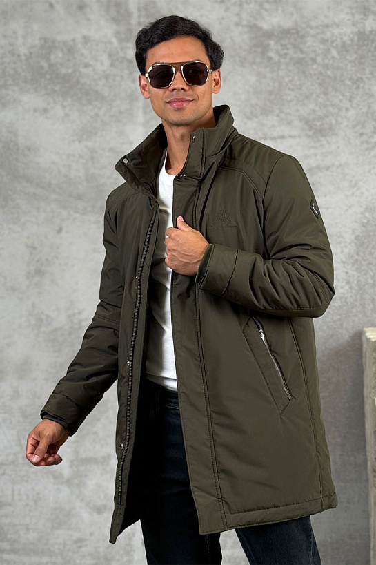 Парка цвета хаки Loro Piana logo-patch