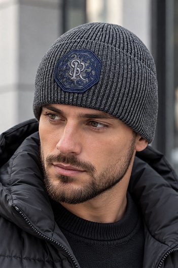 Мужская серая шапка Stefano Ricci   