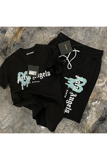 Мужские шорты Palm Angels Heart Sprayed St. Barth - Black   