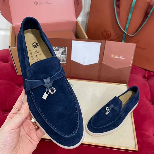 Женские замшевые лоферы Loro Piana Summer Charms Walk premium   