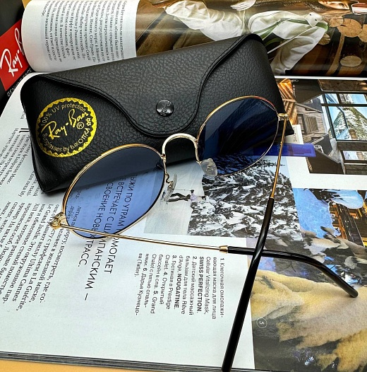 Солнцезащитные очки Ray-Ban Oval Metal - Blue   