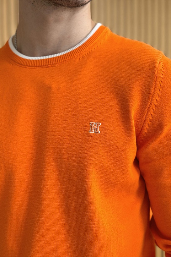 Мужской джемпер Hermes оранжевого цвета