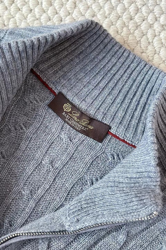 Кашемировый свитер Loro Piana Premium zip-up - Grey