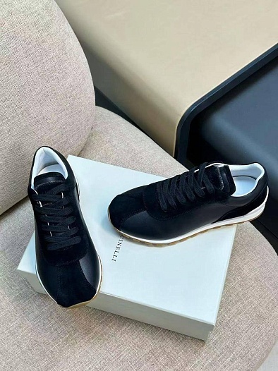 Женские комбинированные кроссовки Brunello Cucinelli low-top premium   