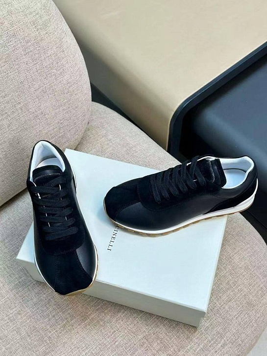 Женские комбинированные кроссовки Brunello Cucinelli low-top premium