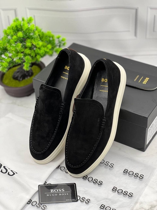 Мужские замшевые лоферы Hugo Boss Randy - Black