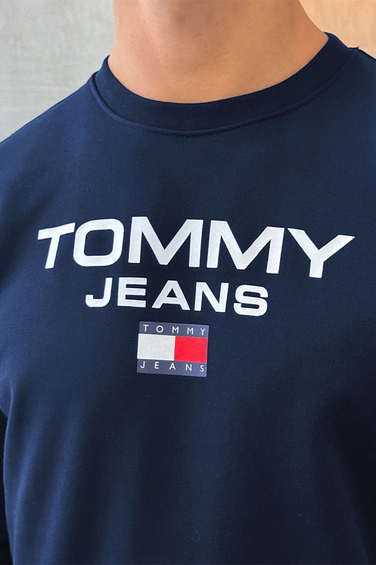 Синий свитшот Tommy Hilfiger logo-print