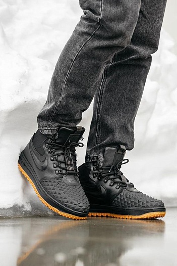 Кроссовки с мехом Nike Lunar Force 1 Duckboot - Back / Gum   