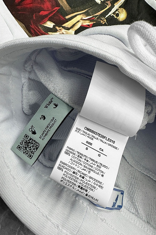 Мужские белые шорты Off-White Caravaggio Print
