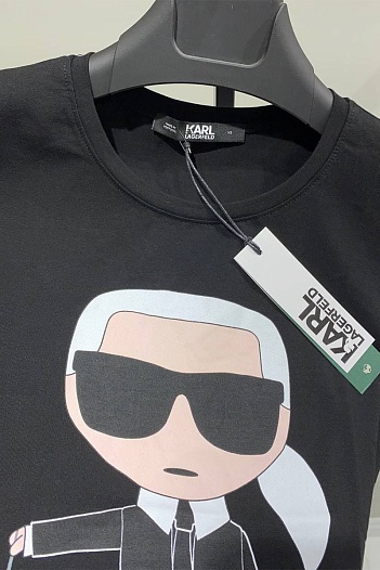 Женская чёрная футболка Karl Lagerfeld "Libra"   