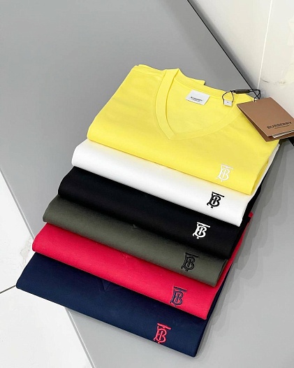 Белая футболка Burberry Monogram Motif V-neck   