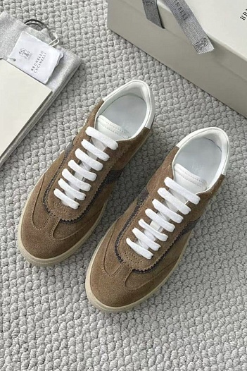 Женские замшевые кроссовки Brunello Cucinelli premium   