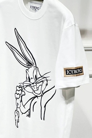 Мужская белая футболка Iceberg x Looney Tunes   