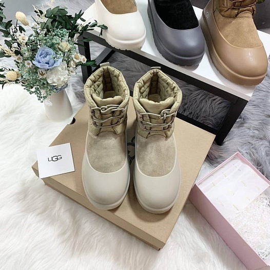 Женские ботинки UGG Classic Mini Lace-Up - Beige   