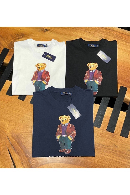 Мужская чёрная футболка Роlо Ralрh Lаurеn "Bear"