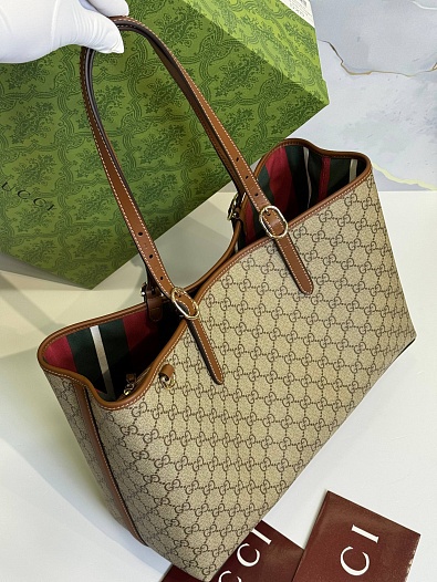 Кожаная сумка Gucci GG Emblem premium 38x25x15 см   