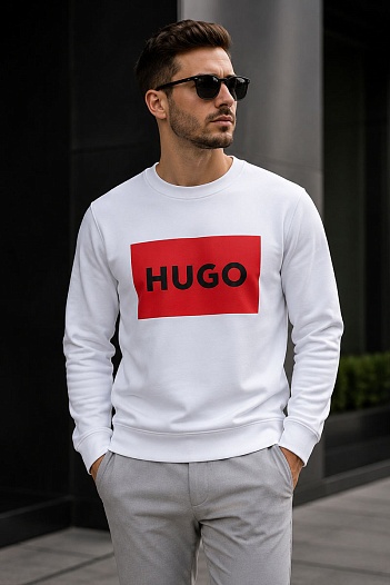 Белый свитшот Hugo Boss Duragol logo-print   