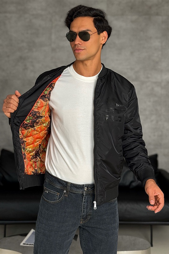 Бомбер чёрного цвета Etro paisley pattern