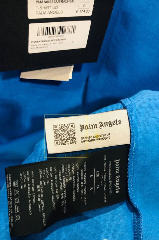 Синяя оверсайз футболка Palm Angels