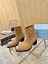 Женские замшевые сапоги Prada premium - Beige